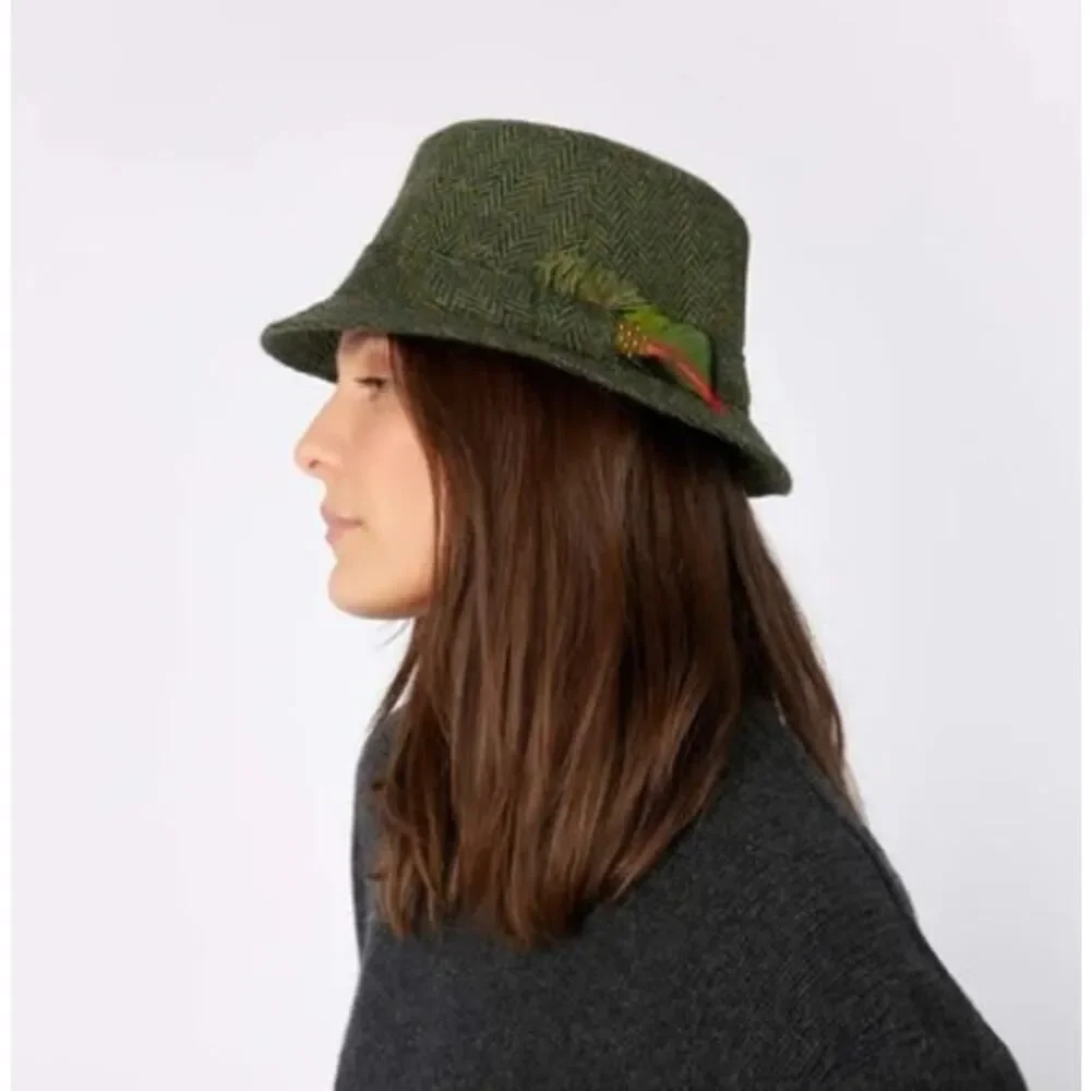 Hanna Hats of Donegal Herringbone Tweed Irish Walking Hat – Size M